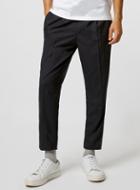 Topman Mens Blue Navy Double Pleat Tapered Skinny Fit Pants