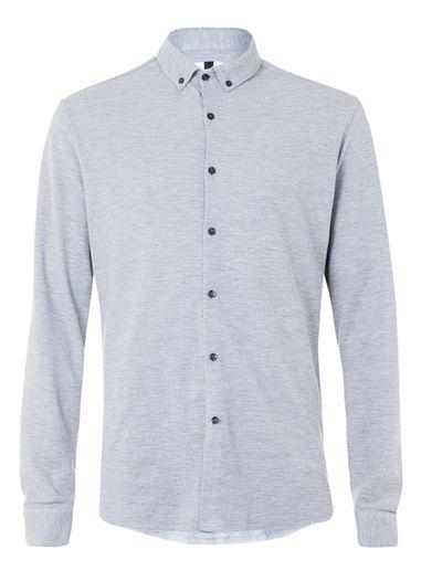 Topman Mens Grey Pique Textured Jersey Shirt