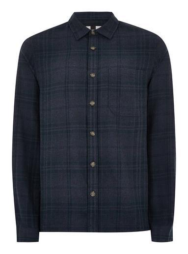 Topman Mens Grey Gray Check Long Sleeve Shirt