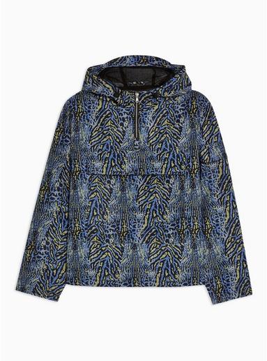 Topman Mens Multi Animal Print Overhead Windbreaker Jacket