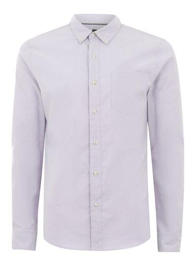 Topman Mens Purple Lilac And White Muscle Fit Oxford Shirt