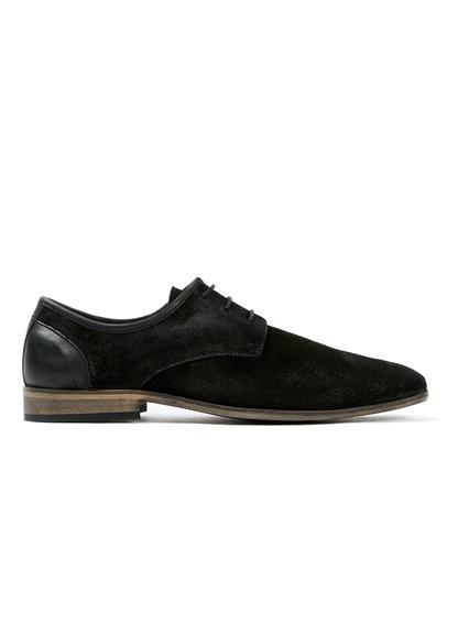 Topman Mens Black Suede Derby Shoes