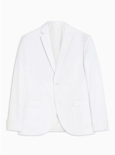Topman Mens White Slim Fit Blazer