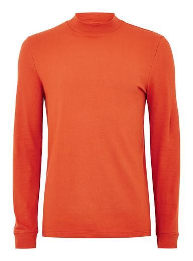 Topman Mens Orange Muscle Turtle Neck T-shirt