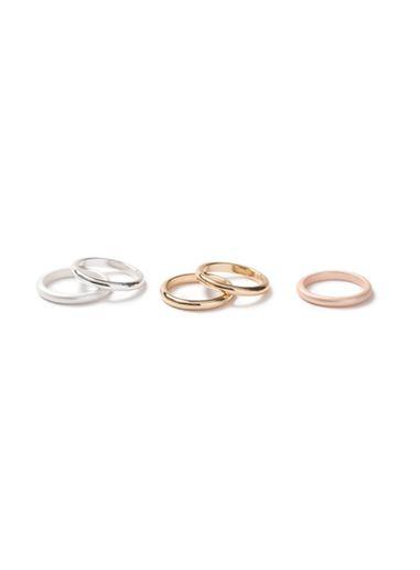 Topman Mens Silver Mixed Metal Band Ring Multipack*