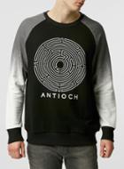 Topman Mens Black Antioch Maze Front Raglan Sweater