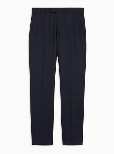 Topman Mens Premium Navy Check Trousers