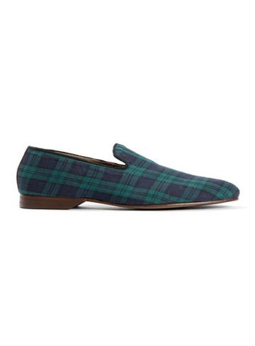 Topman Mens House Of Hounds Black Tartan Loafers