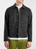 Topman Mens Ltd Core Black Waxed Utility Jacket
