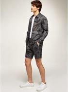 Topman Mens Mid Grey Gray Floral Swim Shorts