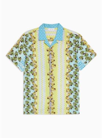 Raga Man Mens Raga Man Yellow Printed Shirt*