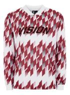 Topman Mens Multi Vision Street Wear Burgundy Football Long Sleeve Top