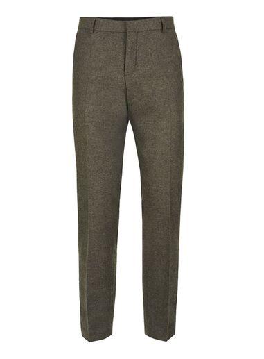 Topman Mens Selected Homme Brown Wool Rich Suit Pants