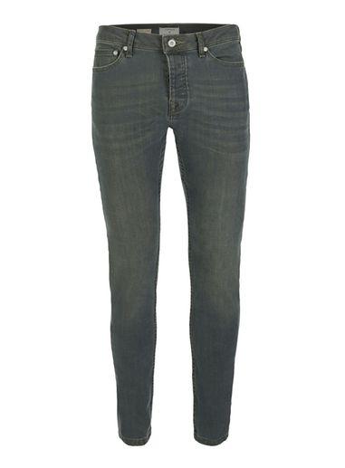 Topman Mens Grey Green Tint Stretch Skinny Jeans