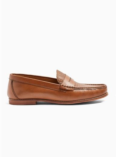 Topman Mens Brown Tan Boston Penny Loafers
