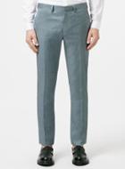 Topman Mens Green Blue Skinny Fit Suit Pants
