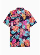 Topman Mens Multi Bright Floral Print Slim Shirt