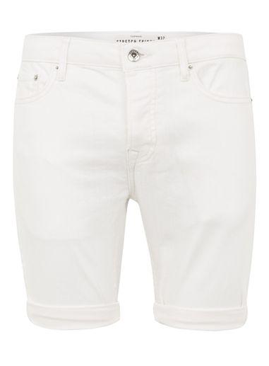 Topman Mens Cream Off White Skinny Denim Shorts