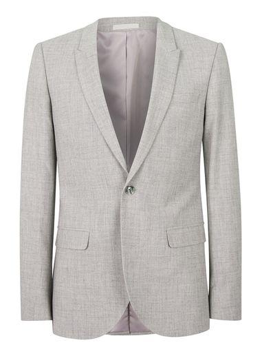 Topman Mens Light Grey Marl Ultra Skinny Fit Suit Jacket
