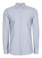 Topman Mens White And Blue Striped Formal Shirt