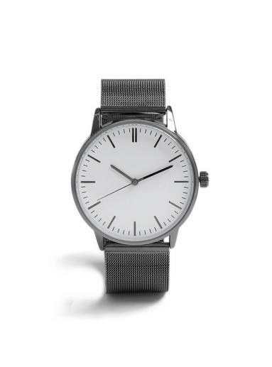 Topman Mens Grey Gunmetal Mesh Watch*