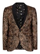 Topman Mens Noose & Monkey Gold Textured Animal Print Blazer