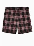 Topman Mens Navy Red Check Formal Shorts