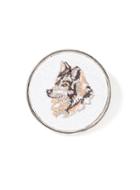 Topman Mens Silver Look Fabric Wolf Brooch*