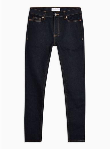 Topman Mens Blue Raw Denim Spray On Jeans