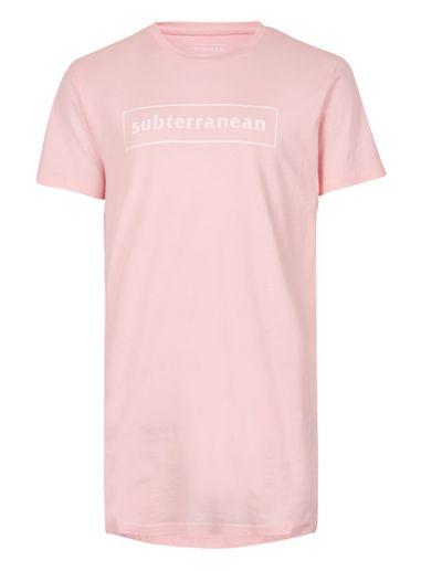 Topman Mens Pink Subterannean Longline T-shirt