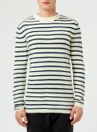 Topman Mens Mid Grey Selected Homme Navy Stripe Knitted Sweater
