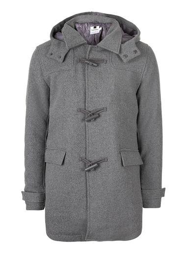 Topman Mens Mid Grey Grey Duffle Coat