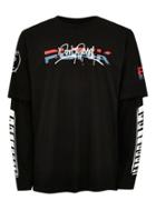 Topman Mens Punk Royal Black 'layer' T-shirt