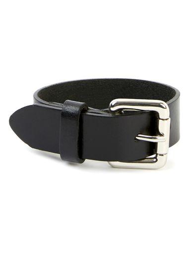 Topman Mens Aaa Black Leather Cuff Bracelet