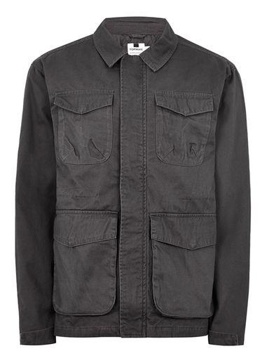 Topman Mens Grey Gray Utility Jacket