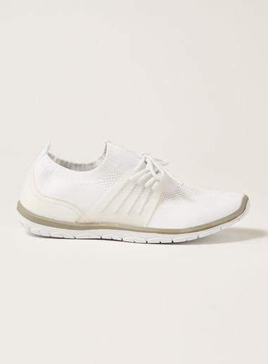 Topman Mens White Knit Drift Lace Up Sneakers