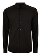 Topman Mens Premium Black Double Cuff Long Sleeve Shirt