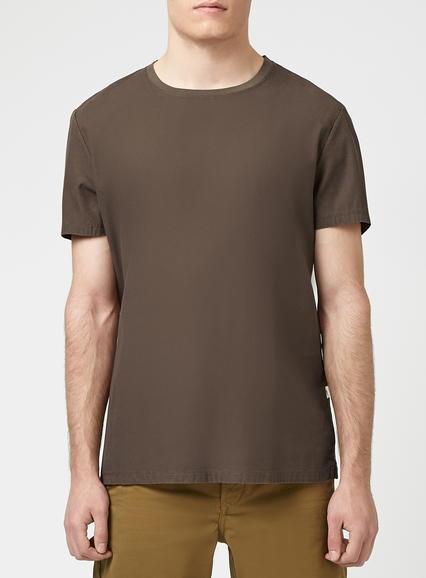 Topman Mens Green Ltd Khaki Woven/jersey T-shirt