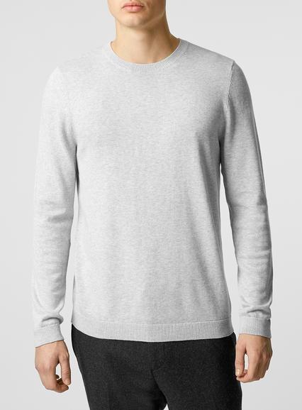 Topman Mens Grey Fumo Marl Crew Neck Sweater