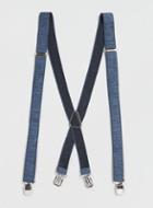 Topman Mens Blue Textured Skinny Suspenders