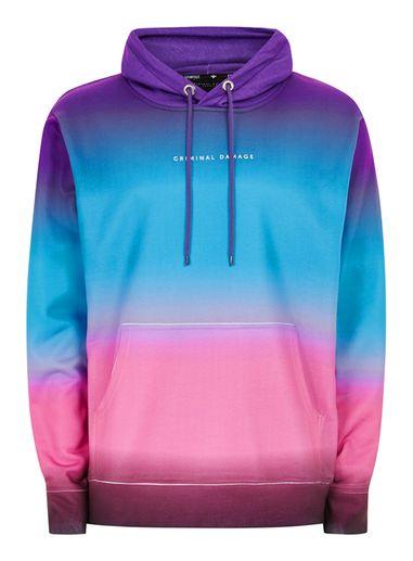 Topman Mens Criminal Damage Purple 'prince' Hoodie