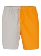 Topman Mens Multi Grey Orange Cut And Sew Swims