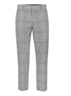 Topman Mens Black And White Twisted Check Skinny Fit Cropped Suit Pants