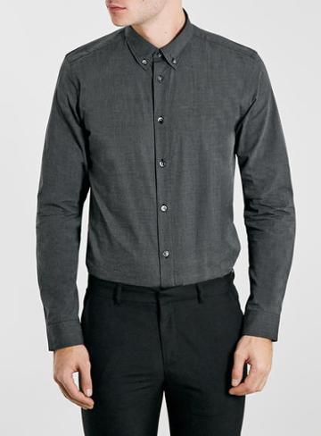 Topman Mens Mid Grey Wincer And Plant Grey Shirt