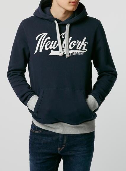 Topman Mens Blue Tommy Hilfiger Navy Zip Up Hoody