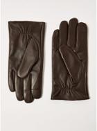 Topman Mens Brown Leather Gloves And Box
