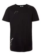 Topman Mens Black Ripped Longline T-shirt