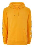 Topman Mens Yellow Embroidered Hoodie