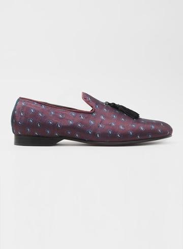 Topman Mens Blue House Of Hounds Navy Paisley Print Tassle Loafers