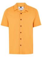 Topman Mens Orange Dobby Revere Short Sleeve Shirt